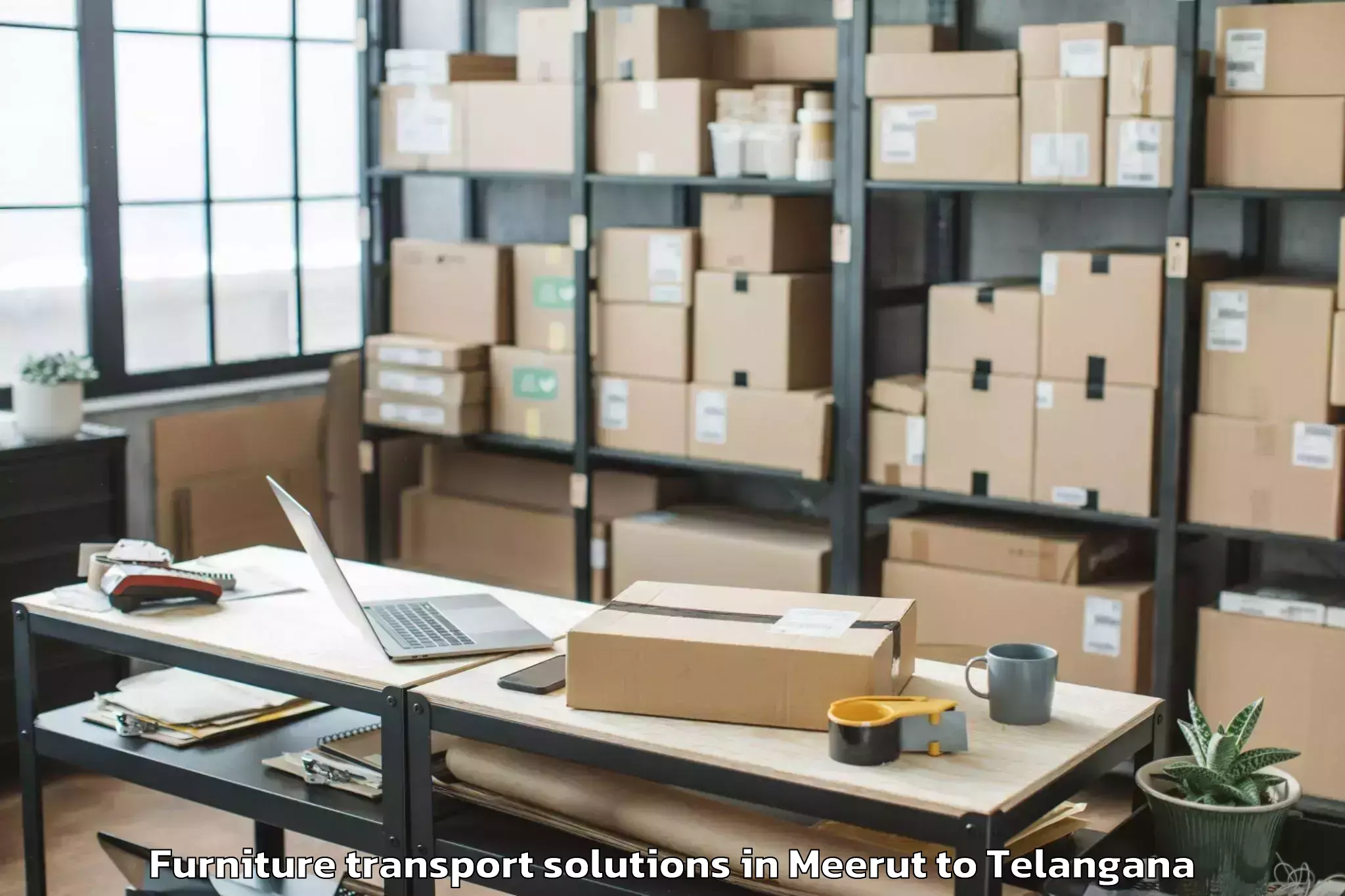 Expert Meerut to Bheemadevarpalle Furniture Transport Solutions